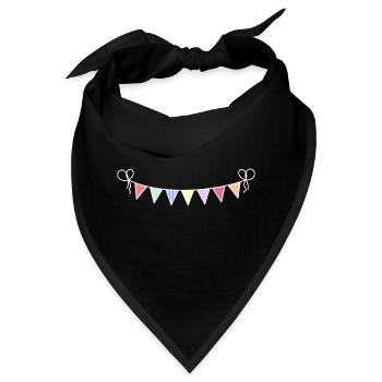 Wimpel Fahnen Girlande Party Dekoration Geburtstag - Bandana - Schwarz - Vorne