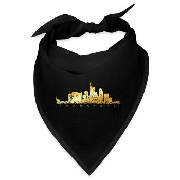 Frankfurter Skyline (Vintage Goldgelb) Frankfurt - Bandana - Schwarz - Vorne