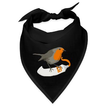 Rotkehlchen - Bandana - Schwarz - Vorne