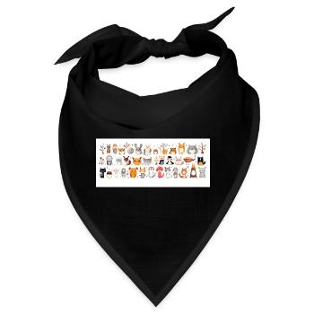 Niedliche Tierchen - Bandana - Schwarz - Vorne