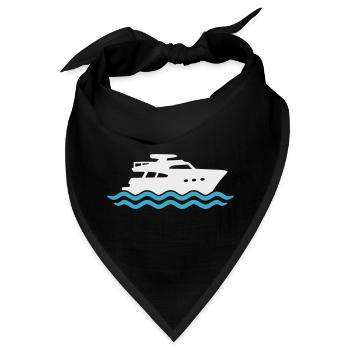 Yacht Silhouette Motorboot - Bandana - Schwarz - Vorne