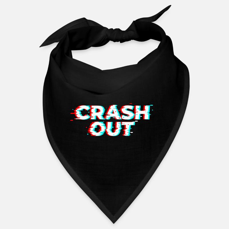 Crash Out - Glitch Style White Red Cyan Bandana
