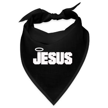 Jesus Schriftzug mit Heiligenschein - Bandana - Schwarz - Vorne