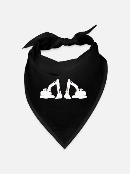 Doppel Bagger Silhouette - Bandana - Schwarz - Vorne