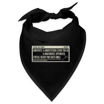 Vintage Etikett Bratwurst Humor - Bandana - Schwarz - Vorne