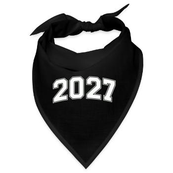 2027 Blockzahlen Retro - Bandana - Schwarz - Vorne