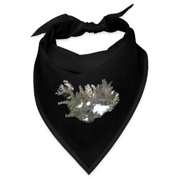 Island Karte Low Poly Stil - Bandana - Schwarz - Vorne