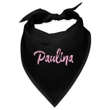 paulina,,name,schreibschrift,rosa,schrift - Bandana - Schwarz - Vorne