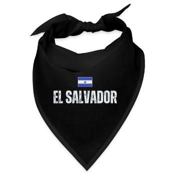 Flagge von El Salvador, ich liebe El Salvador - Bandana - Schwarz - Vorne