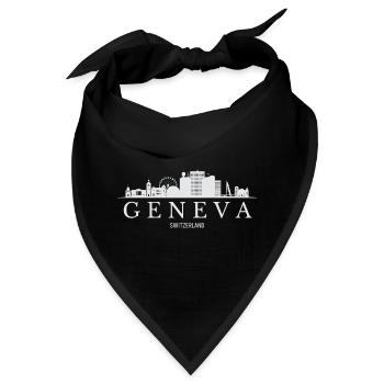 Genfer Skyline, Genf, Schweiz - Bandana - Schwarz - Vorne