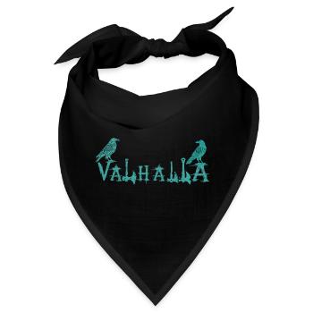 Valhalla Runenraben Stil Shirt - Bandana - Schwarz - Vorne