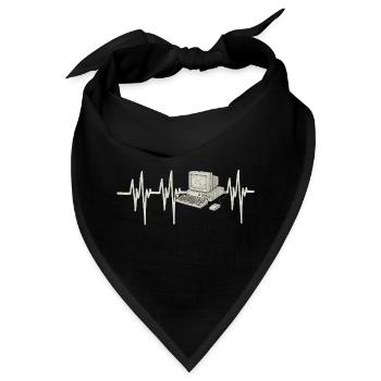 Heartbeat Computer - Bandana - Schwarz - Vorne