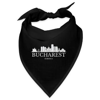 Bukarest Skyline, Bukarest, Rumänien - Bandana - Schwarz - Vorne