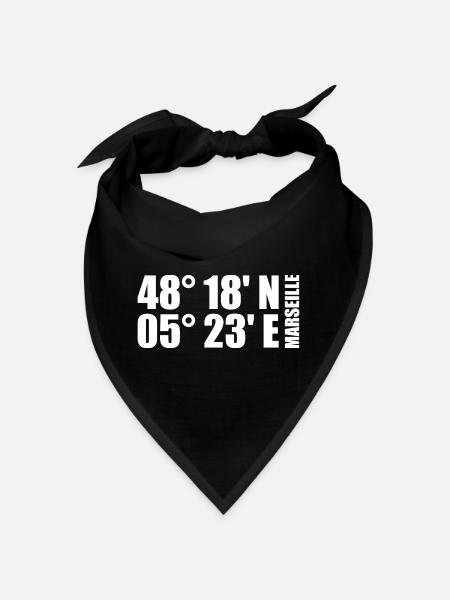 Marseille coordinates - Bandana - black - Front