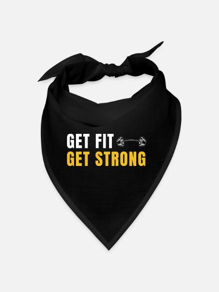 Get Fit Get Strong - Fitnessgeschenk mit Hanteln - Bandana - Schwarz