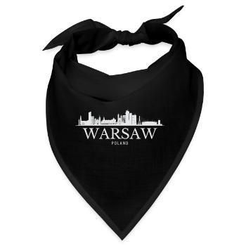 Warschauer Skyline, Warschau Polen - Bandana - Schwarz - Vorne