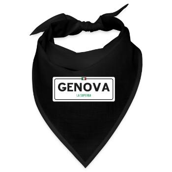 Ortsschild Genua - Bandana - Schwarz - Vorne