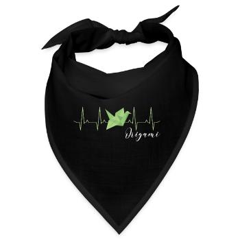 Origami Heartbeat - Bandana - Schwarz - Vorne