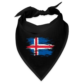 Island Flagge used - Bandana - Schwarz - Vorne