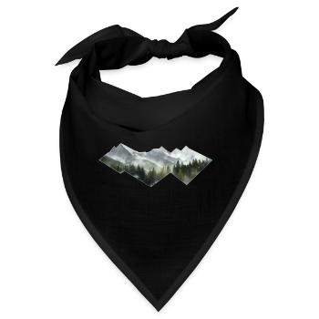 Berge Minimalismus - Bandana - Schwarz - Vorne