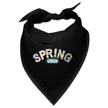 Flower Letters / Farbenfrohes Blumendesign - Bandana - Schwarz - Vorne