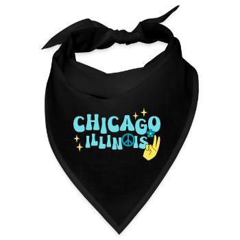 Chicago 70er Jahre Hippie - Bandana - Schwarz - Vorne