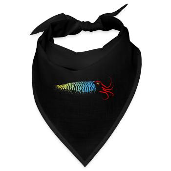 Sepia, Tintenfisch mit Farbverlauf - Bandana - Schwarz - Vorne