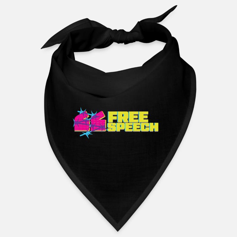 Lebendiges Graffiti-T-Shirt-Design mit freier Rede - Bandana - Schwarz