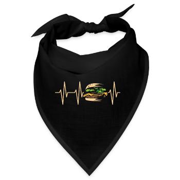 burger bistro puls essen fastfood Symbol Grafik - Bandana - Schwarz - Vorne