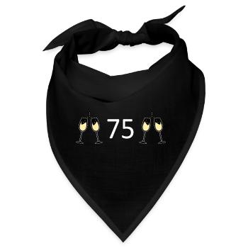 75.Geburtstag 75 Jahre Jubiläum 75 Zahl 75 schwarz - Bandana - Schwarz - Vorne