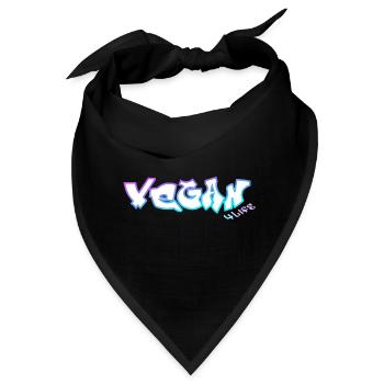vegan4life cyan-lila - Bandana - Schwarz - Vorne