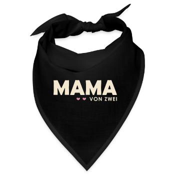 Mama Von Zwei Herzen - Bandana - Schwarz - Vorne