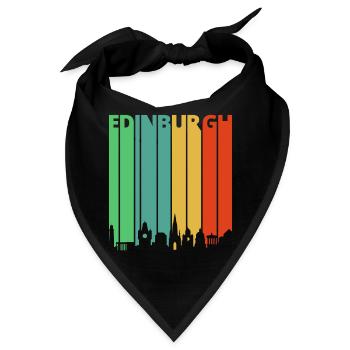 Weinlese-Retro- Edinburgh-Skyline. Erkunde Schottland - Bandana - Schwarz - Vorne