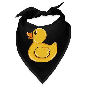 Badeente Quietscheente Ente Enten Gummiente Küken - Bandana - Schwarz - Vorne