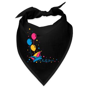 Narrenkappe Karneval Fasching - Bandana - Schwarz - Vorne