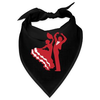 Flamenco Paar - Bandana - Schwarz - Vorne