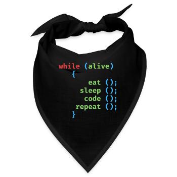 WHILE ALIVE EAT SLEEP CODE REPEAT - Bandana - Schwarz - Vorne