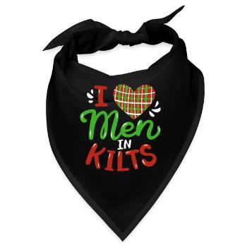 Lustiges I Love Men In Kilts Celtic Plaid Scotland - Bandana - Schwarz - Vorne