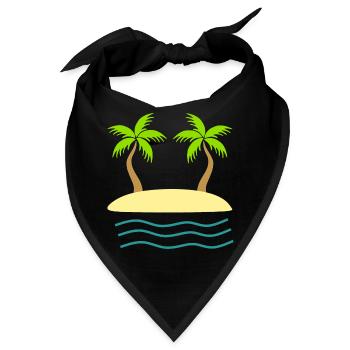 Palme grün Insel Meer - Bandana - Schwarz - Vorne