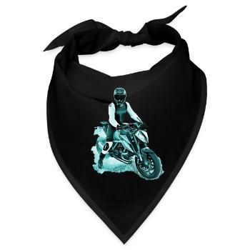 Motorradfahrer Nakedbike hellblau - Bandana - Schwarz - Vorne