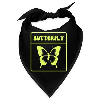 Butterfly Design - Bandana - Schwarz - Vorne