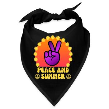 Frieden und Sommer 60er 70er Jahre Flower Power Sommer - Bandana - Schwarz - Vorne