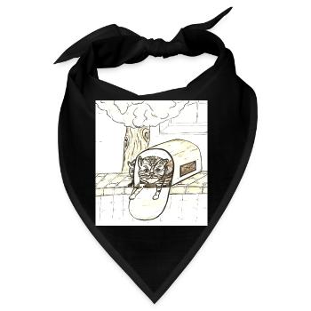 Kätzchen im Briefkasten - Bandana - Schwarz - Vorne