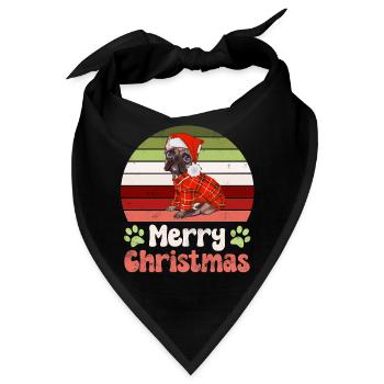 Hund Mops Möpse Weihnachten - Bandana - Schwarz - Vorne