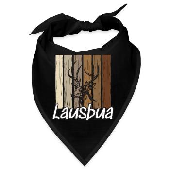 Lausbua Hirsch Lederhosen - Bandana - Schwarz - Vorne