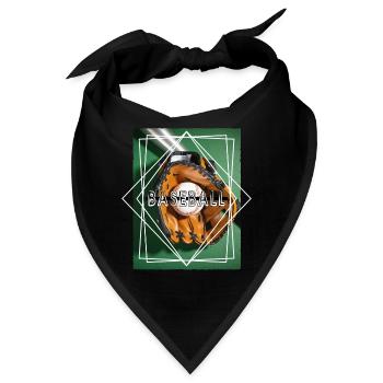 Baseball Ball Handschuh Schläger Vintage Retro - Bandana - Schwarz - Vorne