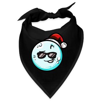 Schneeball mit Weihnachtsmütze #8/9 - Bandana - Schwarz - Vorne