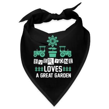 Gartenliebe Traktoren Blume - Bandana - Schwarz - Vorne