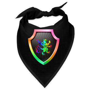 Schild Logo eSports Emblem Schwert Wappen Symbol Löwe - Bandana - Schwarz - Vorne