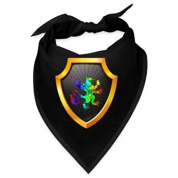 Schild Logo eSports Emblem Schwert Wappen Symbol Löwe - Bandana - Schwarz - Vorne